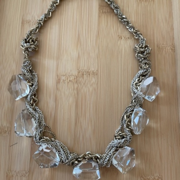 J. Crew Two-toned Chunky Crystal Necklace - Picture 2 of 2